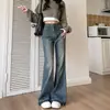 Pantalones de Pierna Recta Sueltos de Cintura Alta Estilo Retro Americano Nuevos para Primavera y Otoño para Mujer Micro-La Jeans