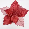 Pó de Ouro Sintético Flor de Natal Flor Sintética 21486 Acessórios para Guirlanda de Natal Decorações de Natal Processamento Atacado