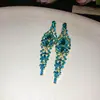 Pendientes de Borla Huecos con Forma de Gota de Agua Incrustados con Diamante y Aguja de Plata Estilo Palacio Retro Pendientes Elegantes Joyería de Lujo Ligero Pendientes de Gama Alta Venta al por Mayor