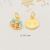 Colgante de corona de color dorado arena con alta retención de color, colgante de buena suerte con forma de melocotón, símbolo superior, pulsera, accesorios de joyería hechos a mano