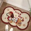Tapete de Entrada de Urso de Desenho Animado Listrado e Pinguim de Terra de Diatomáceas, Capacho Doméstico para Entrada, Tapete Antiderrapante Removedor de Poeira para Banheiro
