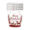 Navidad Tema Fiesta Vajilla Desechable Platos de Papel Servilletas de Papel Copos de Nieve Patrón Almizcle Juego de Decoración