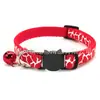Collar Blanco con Patrón para Perro con Cascabel Collar Antiperdida para Gato Hebilla de Cabeza de Gato Collar para Mascota