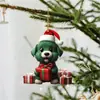 Caja de Regalo Transfronteriza Decoración Navideña para Perro Colgante Decoración de Árbol de Navidad Acrílica Colgante para Cachorro Decoración Interior de Coche