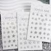 Net Celebrity Hot Sale Novo Fundo Transparente Ouro e Prata Estrelas de Diamante Quebrado Nail Art Adesivos Prata Cinco Pontas Estrela Decorações Adesivos