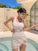Traje de Baño Ballet de 3 Colores] Falda Antideslizante de Una Pieza Estilo Ins Doble Capa Estilo Deseo Puro Chica Hot Falda Corta