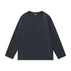 Camiseta masculina de algodão penteado de Xinjiang para outono, peso pesado, gola redonda, cor sólida, manga longa, 230gsm, corte solto, camada base, disponível para dropshipping