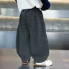 Pantalones de cuadros estilo linterna para niño, Primavera y Otoño, Nuevos Joggers Casuales, Cintura Elástica para Niños, Pantalones Holgados, Moda de Otoño