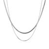 Collar versátil europeo y americano personalizado de chica popular de doble capa apilado cadena de hueso de serpiente simple de nicho cadena de cuchillo cadena de clavícula
