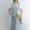 Avental de Algodão Novo Cor Sólida Japonês e Coreano Simples Algodão Lavado Alça Larga Tipo Smock Cozinha Floricultura Avental Doméstico Atacado