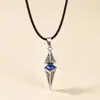 Colar com Ponta de Lança de Gema Azul em Forma de Diamante "Cristal Perdido", Estilo Menina Doce e Descolada, Acessório de Moda Y2K, Versátil para o Dia a Dia