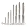 Tornillos hexagonales autorroscantes de acero inoxidable 304, tornillos hexagonales para madera, tornillos autorroscantes, pernos, tornillos de medio diente M6M8M10