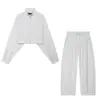 Comercio exterior transfronterizo 2026 nuevo verano estilo europeo y americano chaqueta corta holgada 3067834 pantalones 2180418 conjunto