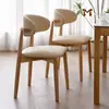 Cadeira de Jantar Nórdica em Madeira Maciça Casa Simples Moderna Encosto Café Restaurante Hotel Lazer Banqueta Leve Cadeira Croissant