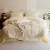 2026 Novo Produto Classe A Jacquard Listrado Tingido em Fio Conjunto de Quatro Peças - Gardenia Verão Flores Pequenas Lençol com Elástico 1,5m Conjunto de Quatro Peças Gardenia Verão