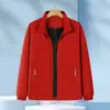 Chamarra de color liso, cuello alto, de un solo botón, ropa de trabajo unisex, personalizable con logotipos impresos, adecuada para uso diario, ir al trabajo y actividades al aire libre