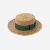 Sombrero plano de paja con lazo y protector solar, tejido a mano, natural, de estilo europeo y americano, para primavera y verano