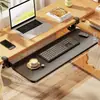 Bandeja de teclado para estações de trabalho de escritório, suporte sem perfuração para lateral da mesa, mesa com extensão de braço, placa de extensão multifuncional para computador