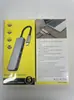Estación de Acoplamiento Mayorista Transfronteriza Caja Amarilla Hub USB Extensor Tipo-C a HDTV Puerto Ethernet Hub para Computadora y Teléfono