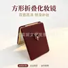 Espelho de maquiagem quadrado de luxo high-end estilo ins, com aro dourado, dobrável em dois lados, com superfície de espelho de alta definição, um ótimo presente para meninas em movimento