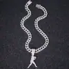 Pendente de Baseball Masculino Europeu e Americano da Moda com Pedras de Diamante Completo Hip-Hop Street Dance Rap Conjunto Corrente Cubana Pingente de Liga