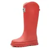 Botas de Lluvia de Caña Alta Florales Estilo Japonés Transfronterizas para Mujer, Botas de Lluvia de Moda para Adultos con Forro de Felpa, Zapatos de Agua Impermeables para Exteriores