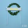 Cartão de Bolo de Aniversário Criativo com Luz Decoração Mori Guirlanda de Rattan Cor de Bandeira Romântica Estrela de Cinco Pontas Plug-in