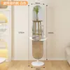 Espejo de cuerpo entero giratorio para vestidor, hogar, habitación de niñas, espejo de tocador, perchero integrado, espejo de cuerpo completo, espejo de pasillo