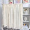 Cortina de esquina para ventana salediza estilo pastoral americano, cortina pequeña, cortina corta, cortina pequeña con margaritas, cortina de puerta, cortina decorativa, producto terminado