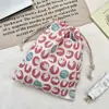 Bolsa de Algodón Lino con Cordón N259 Estampado Lindo de Oso Polar Bolsa de Almacenamiento Cosméticos Viaje Portátil Tamaño de Viaje
