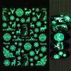 Adesivos de unha novos transfronteiriços adesivos inverno natal floco de neve animal luminoso clássico quente 3D adesivos de unha