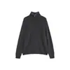 Suéter único de diseño con media cremallera y cuello alto para hombre, otoño e invierno, holgado, simple, chaqueta de punto de piel sintética de visón de alta gama