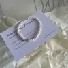 Pulseira com Corda Elástica, Diamante Quadrado e Pérola, Fashion e Elegante, Pulseira Simples Estilo Francês, Zircônia Quadrada, Luxo Leve, Joia de Mão Versátil para Mulheres