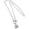 Collar con Colgante de Bolso Personalidad para Mujeres, Cadena Versátil Elegante Simple Hebilla OT Cadena para Clavícula de Moda Choker de Nicho Ins