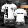 Camiseta de Moda de Verão Personalizada para Negócios de Barbeiro Estampa 3D Camiseta Neutra Casual Respirável Manga Curta