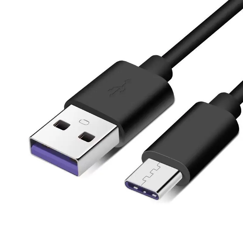 黑色5AType-C数据线200条铜丝PVC闪充线适用华为Vivo小米一加手机