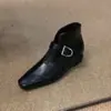 Textura de Couro Bovino, Botas Curtas Muito Atraentes e Confortáveis para Mulheres, Bico Quadrado Fashion com Fivela, Botas Fashion que Aumentam a Altura para Mulheres Baixas