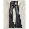 Jeans acampanados retro negros y grises para mujer, tendencia otoño 2026, nuevos pantalones de campana vintage ajustados de tiro bajo