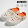 Novos Sapatos Vazados de Verão Masculinos para Exterior Praia Antiderrapante Respirável Sandálias com Tira no Calcanhar Color Block em Duas Cores