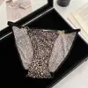 Rosa Silvestre~Nuevas Bragas Sexys con Estampado de Leopardo para Mujer, Puro Deseo Caladas de Seda Finas Transpirables de Cintura Baja Triángulo para Mujer