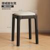 Silla de Comedor de Madera Maciza Antigua Media Asiento Suave Mesa y Silla de Comedor Taburete Cuadrado Doméstico Taburete de Té para Apartamento Pequeño Silla Italiana Apilable
