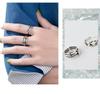 Anillo retro para mujer con personalidad, estilo frío, sencillo y moderno, tejido envolvente, boca abierta y sonrisa.