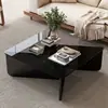 Mesa de Café Nórdica de Madera Maciza Sala de Estar Pequeña Apartamento Moderna Simple Vidrio Templado Mesa Pequeña Habitación de Alquiler Mesa Transfronteriza