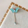 Nueva Serie de Horquillas Azules Esmaltadas Estilo Chino con Patrón de Nubes Antiguas y Borlas, Pinza Lateral, Accesorio para el Cabello de Estilo Tradicional Chino, Pinza de Pato, Pinza para Flequillo