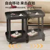 Mesa de Centro Dupla Camada Mini Móvel para Uso Lateral de Sofá, Mesa Pequena Minimalista, Prateleira Pequena de Armazenamento de Cabeceira para Quarto e Varanda
