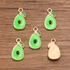 3 Accesorios de Joyería de Aleación DIY KC Oro Esmalte Goteante Encanto Colgante de Fruta Uva Fresa Aguacate