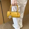 Elegante y con estilo bolso de mano pequeño para mujer, nuevo bolso cruzado versátil de moda 2026, exquisito bolso cilíndrico de mano, bolso tote pequeño