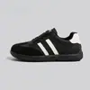 Tênis de treino retro alemão masculino casual board shoes couro genuíno costura sola macia sapatos brancos estilo casal versátil cano baixo tênis esportivo