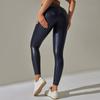 Liquidación Nuevo Transfronterizo Amazon Más Vendido Pantalones de Cuero Brillantes con Parches de Cuero Sexy Elásticos de Cintura Alta Cortos para Mujer