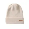 Nuevo Gorro de Cachemira de Color Puro para Otoño e Invierno para Mujer, Cálido y Versátil Gorro de Cachemira Tejido Casual, Gorro de Lana Engrosado
